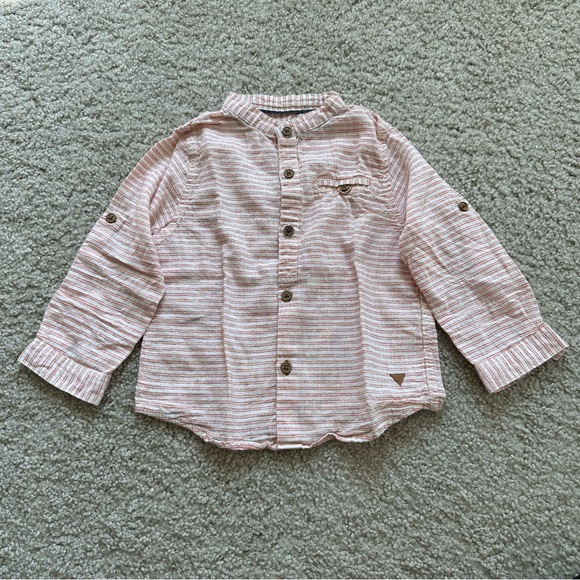 ZARA Kids Striped Button Down Shirt - Picture 1 of 2